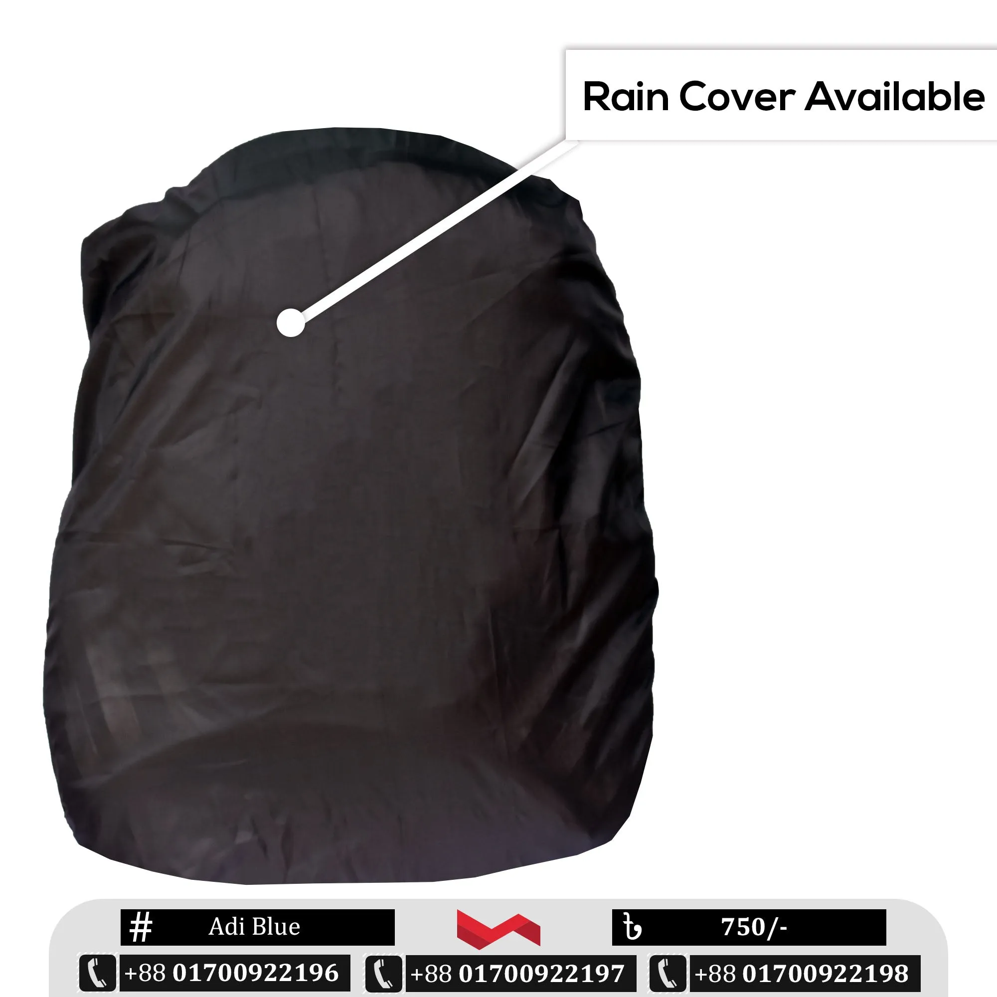 Stylish Radium Bag with Rain Cover - Adi Blue Bag