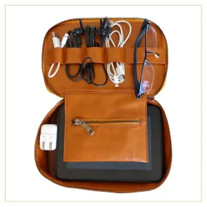 Tech Organizer Kit | Stores and Protects your Devices and Accessories I Perfect Fit & Elegant Design [Brown]