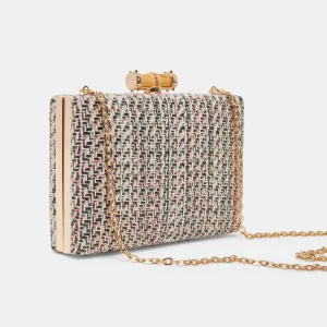 The Greta Woven Clutch by Dolce Vita - Black White