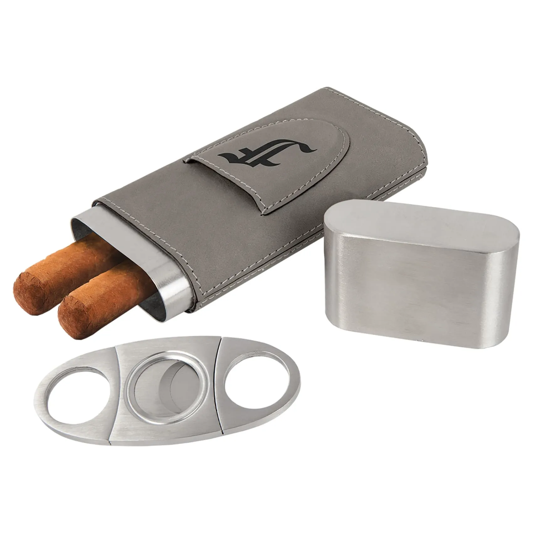 Vegan Leather Cigar Case with Cutter