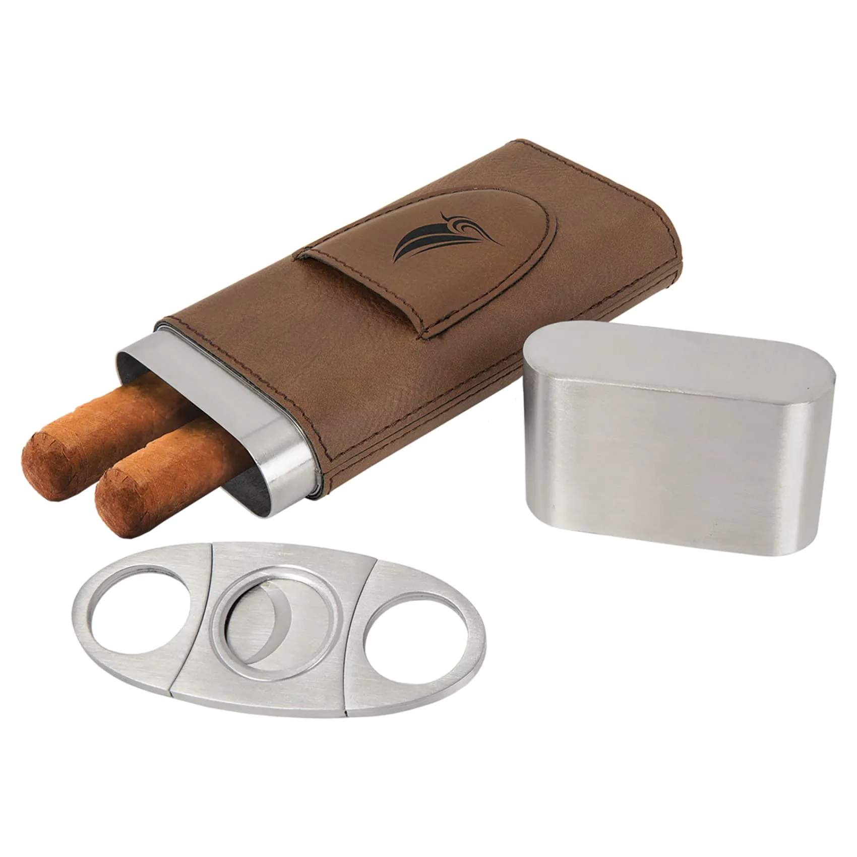 Vegan Leather Cigar Case with Cutter