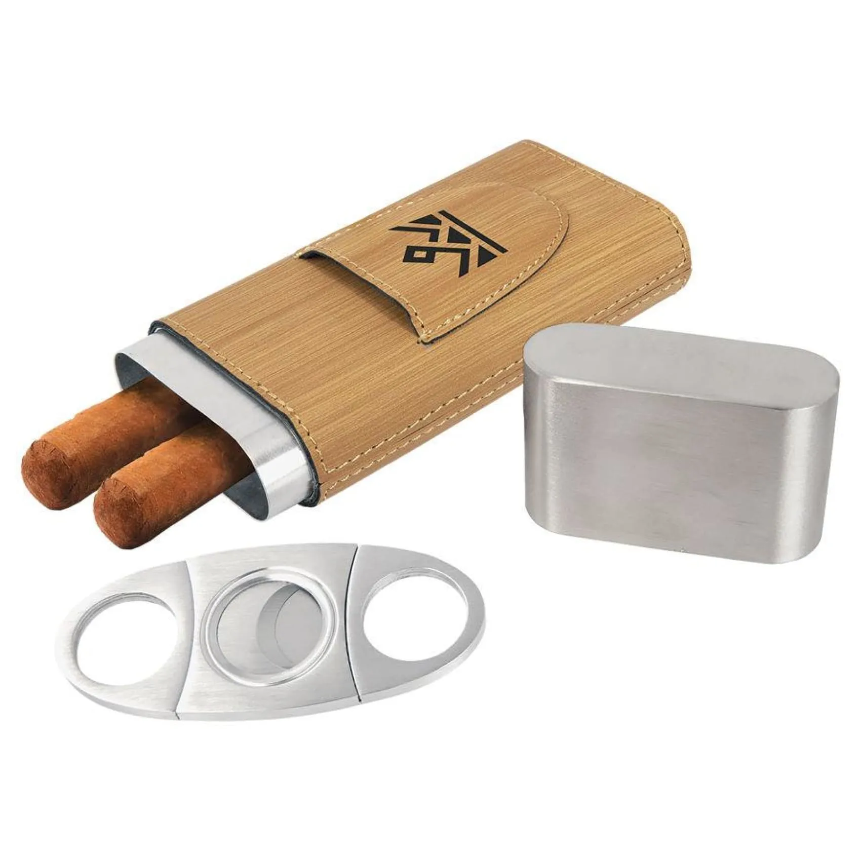 Vegan Leather Cigar Case with Cutter