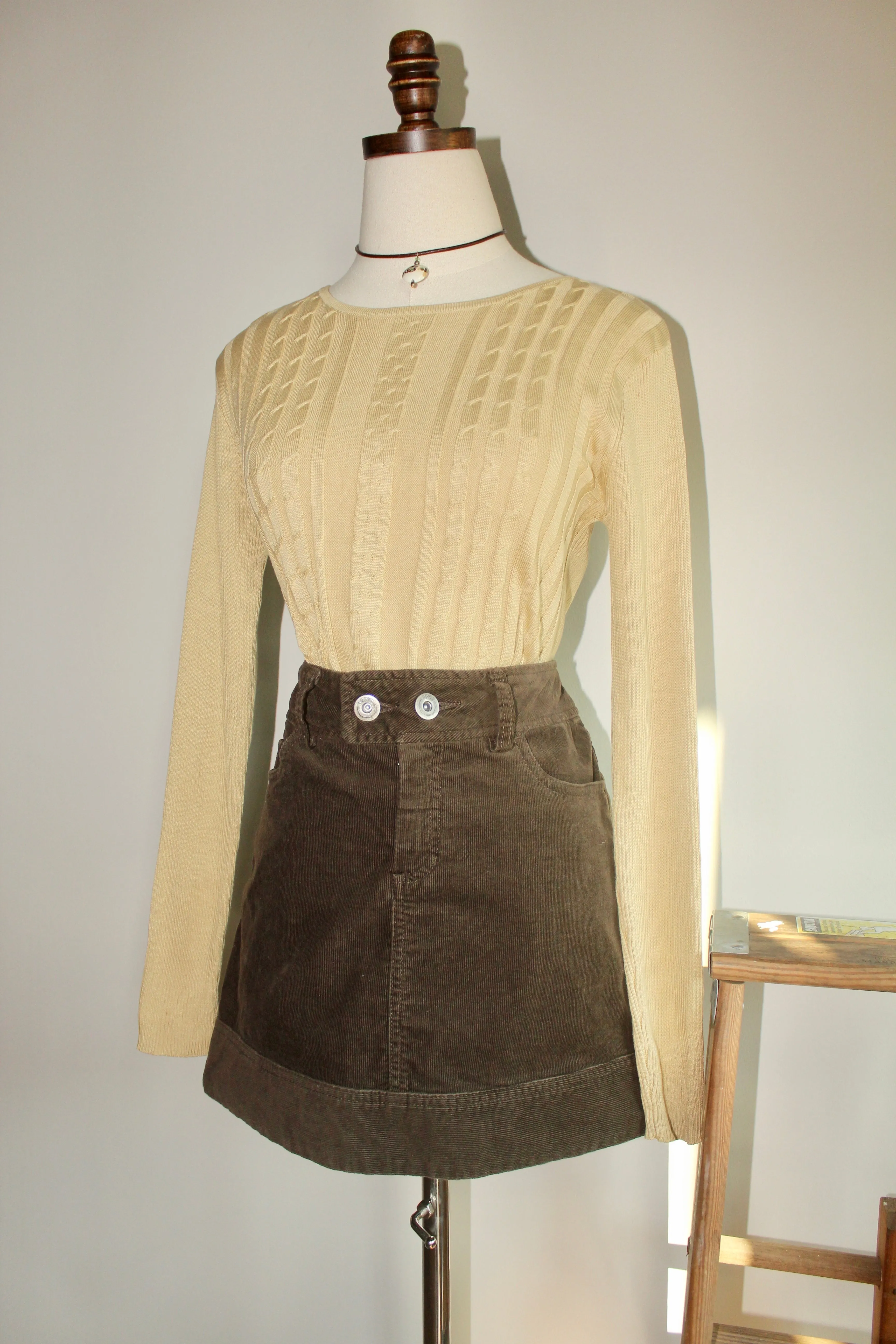 Vintage 90s Embossed Silk Knit Top (M)