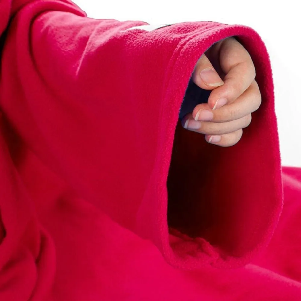 Warm Fleece Blanket with Sleeve Throws on Sofa/Bed/Plane Travel Blanket
