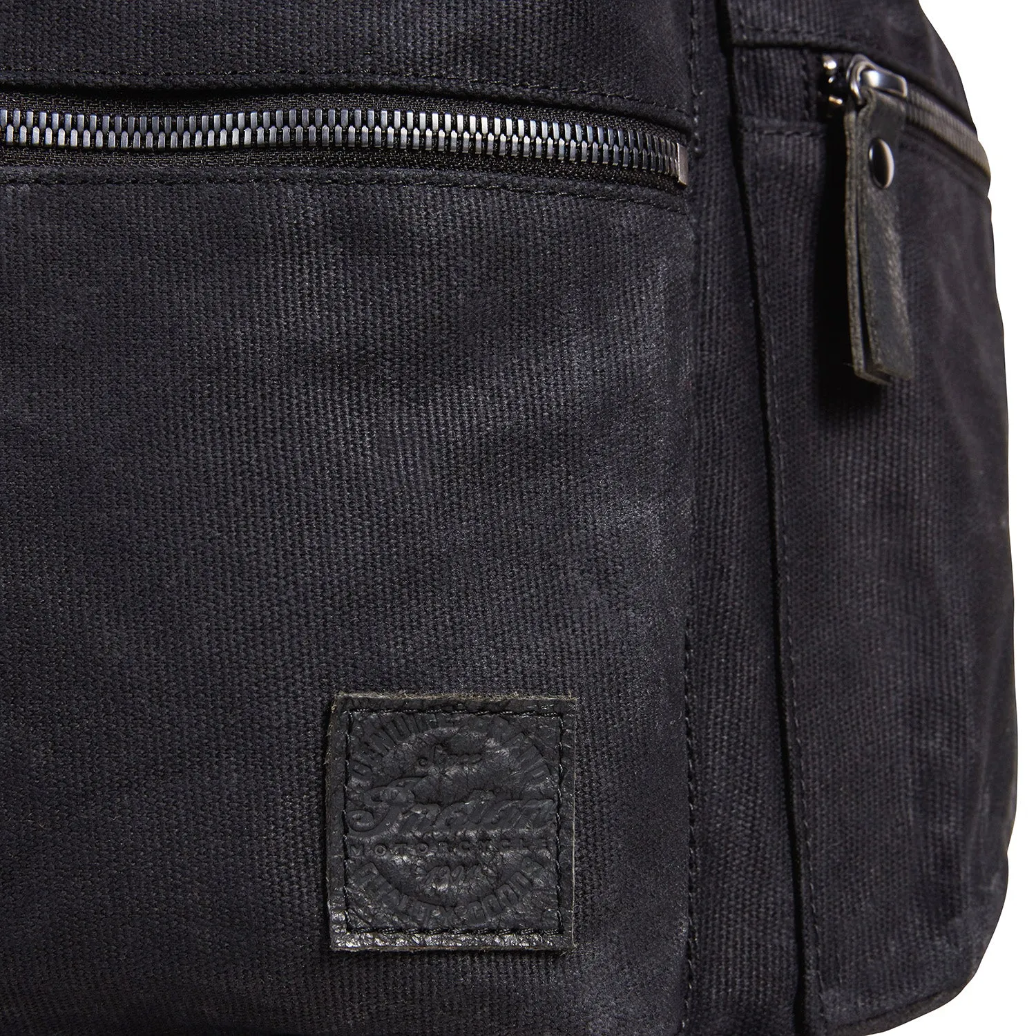 Waxed Canvas Backpack, Black