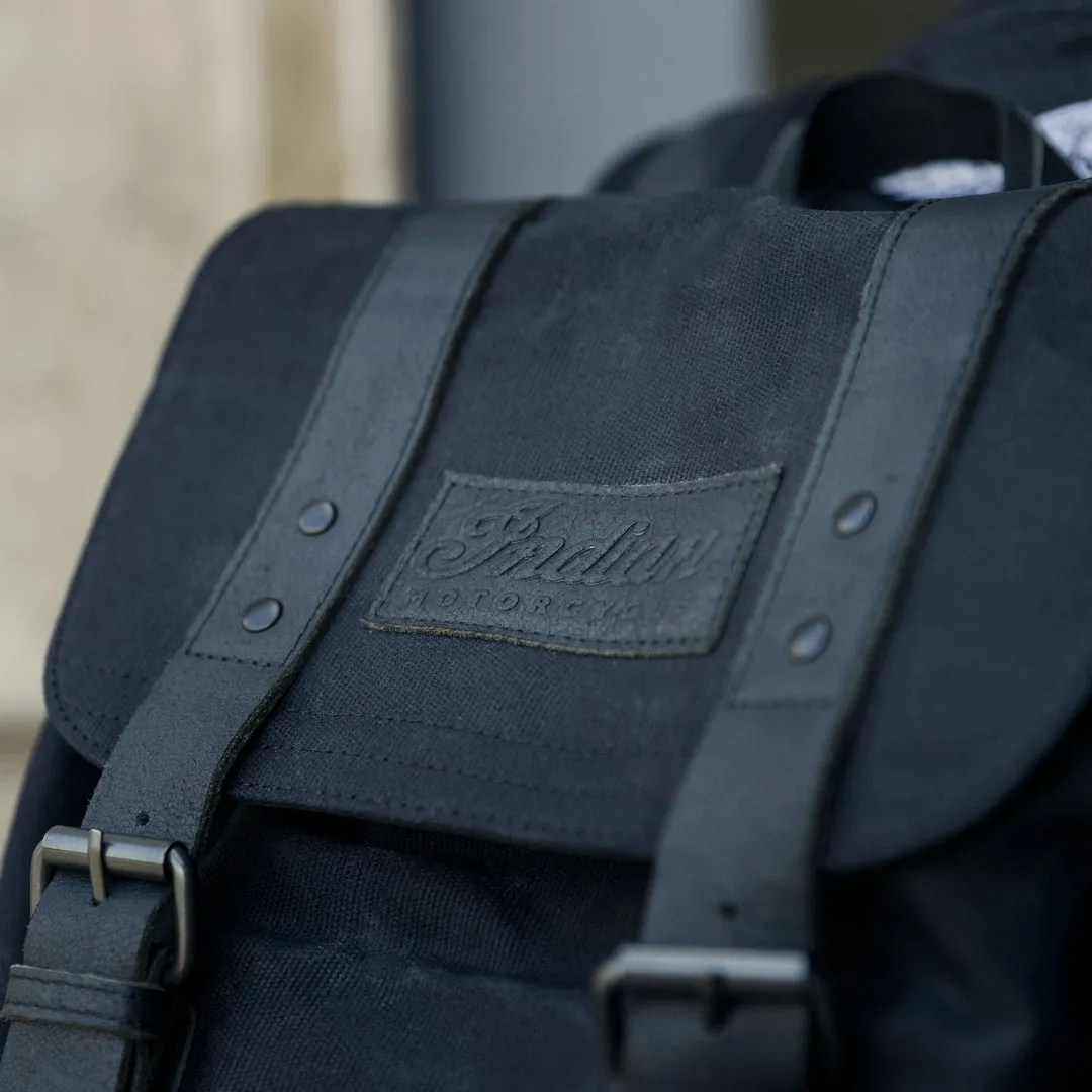 Waxed Canvas Backpack, Black