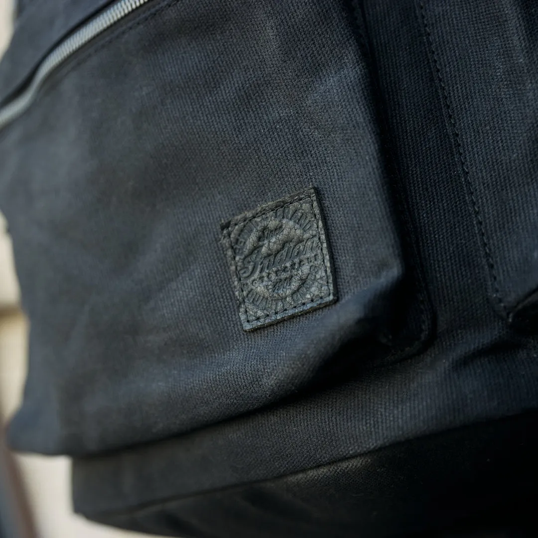 Waxed Canvas Backpack, Black