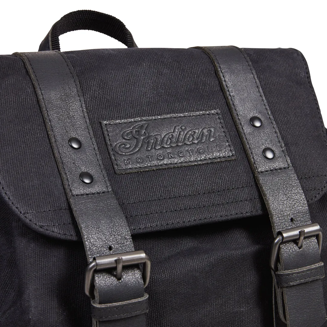 Waxed Canvas Backpack, Black