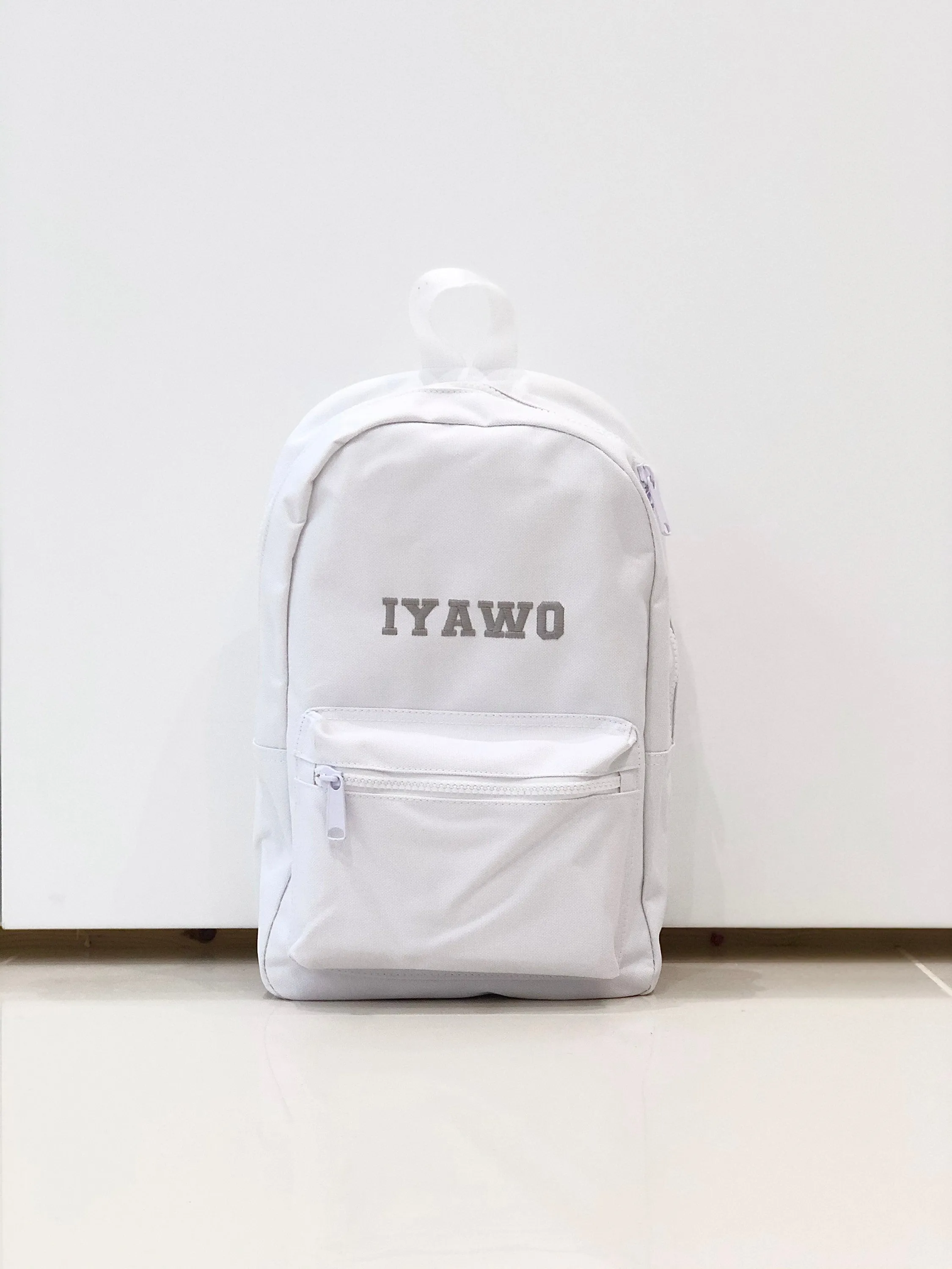 (White) Personalised Name Unisex Mini Nursery School Backpack Rucksack Bag