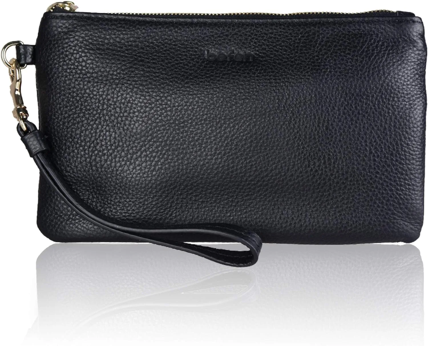 Women's Genuine Italian Leather Clutch Wallet with Wristlet