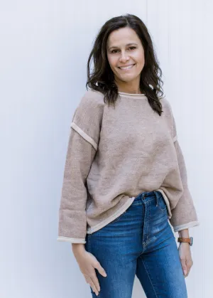 X Taupe Details Sweater
