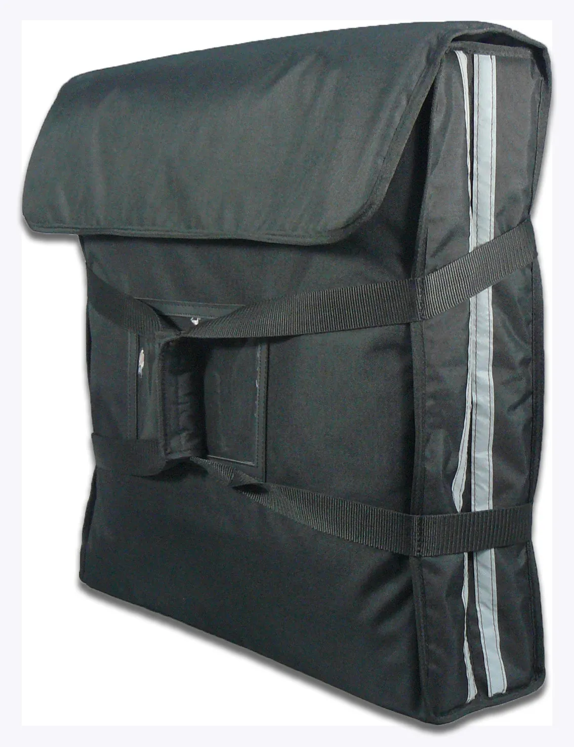 XLarge Pizza Bag to fit 3 x 24" Pizzas. Black with Reflector Tapes