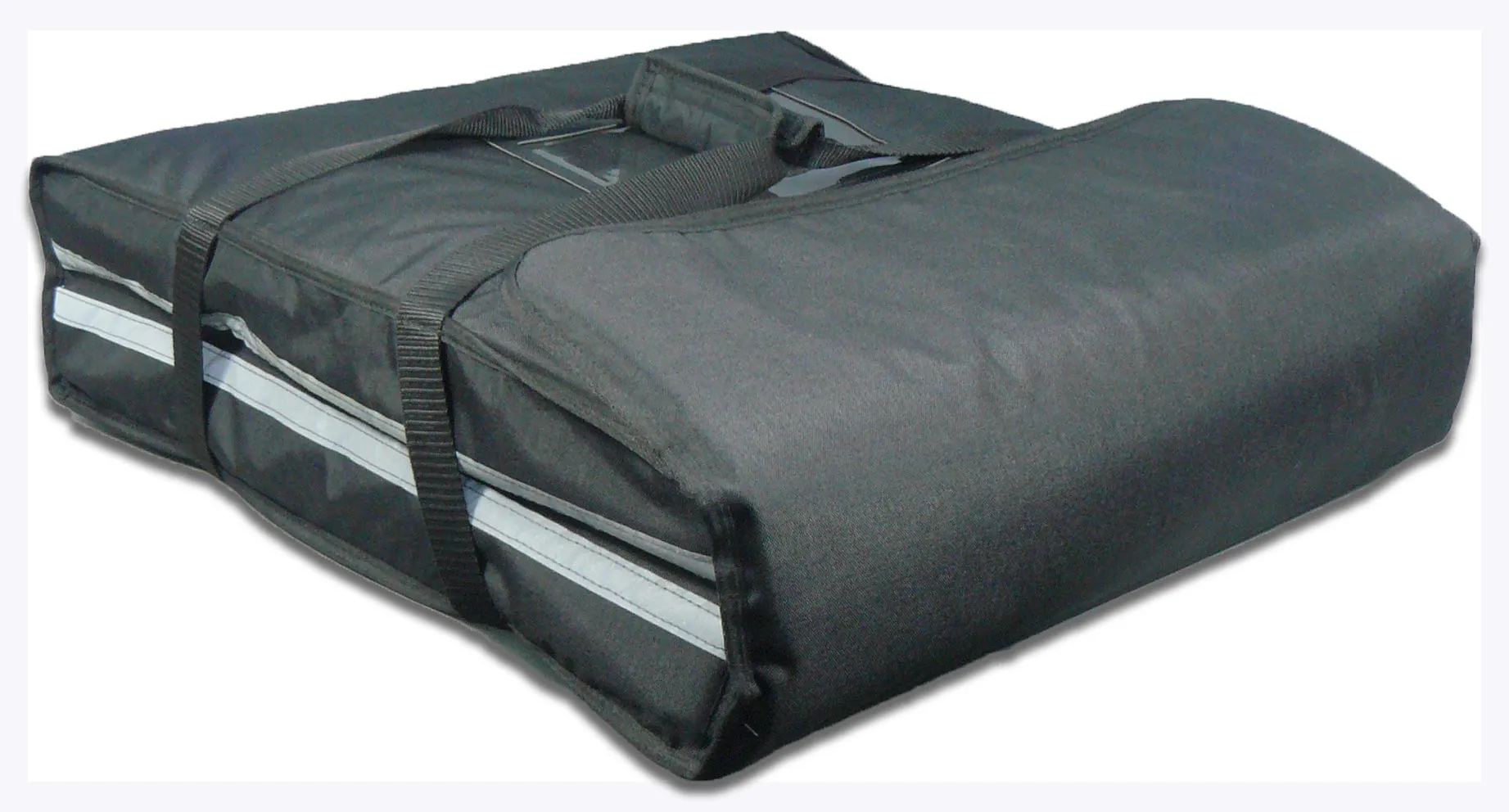 XLarge Pizza Bag to fit 3 x 24" Pizzas. Black with Reflector Tapes